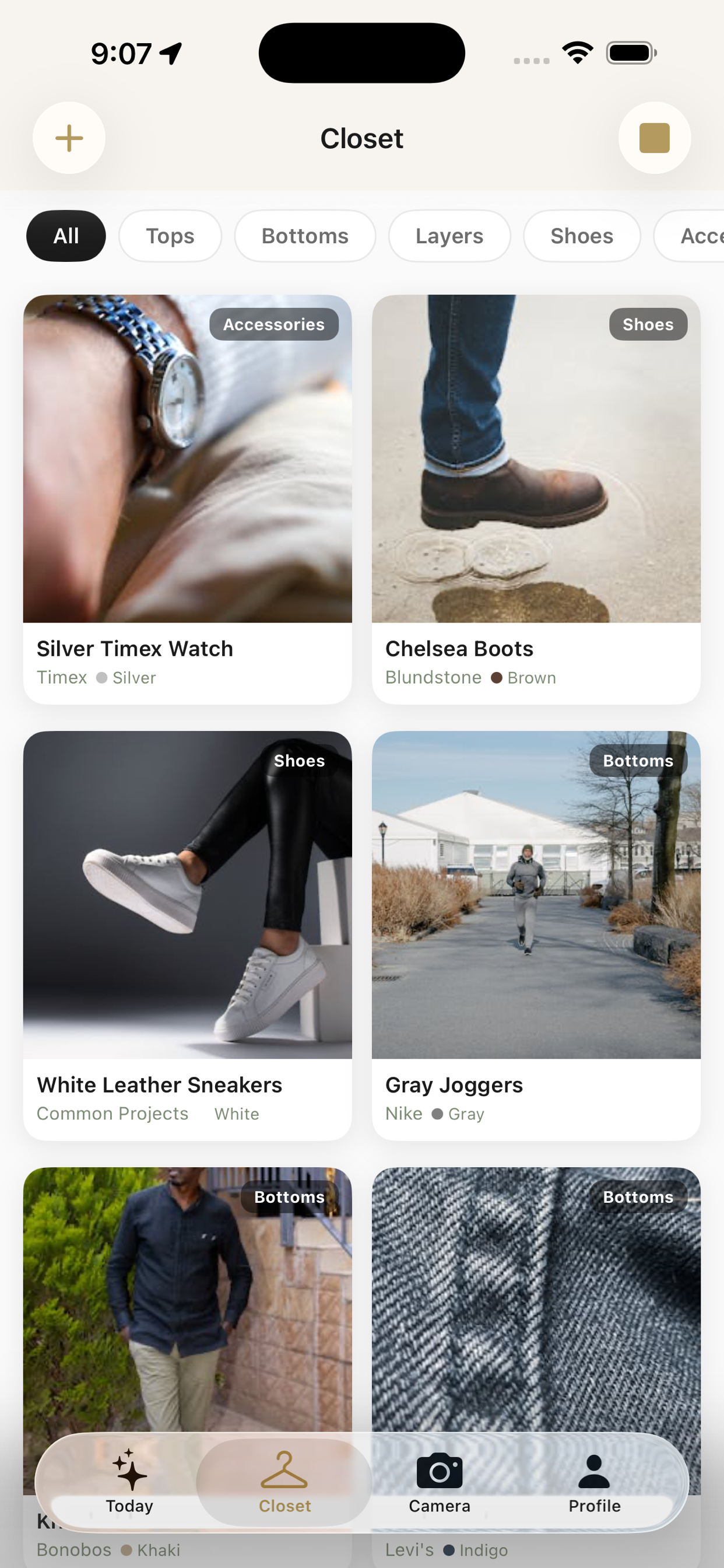 Dressed smart closet grid